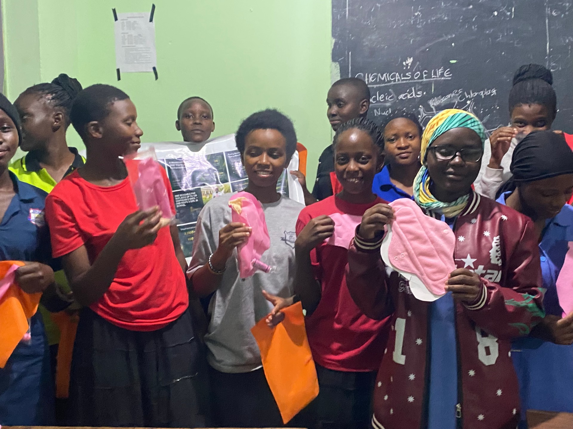 Girls together after a menstrual health session